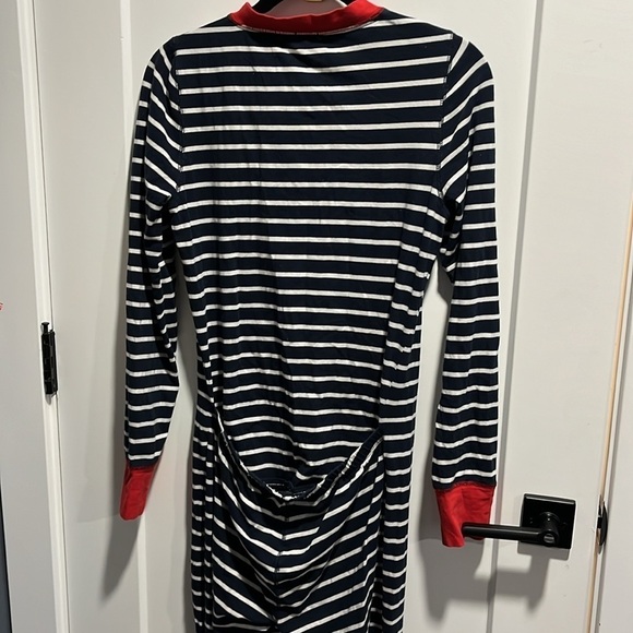 J Crew Unionsuit Onesie Pajamas Navy Stripe Red Jersey Cotton Loungewear EUC - Picture 8 of 10